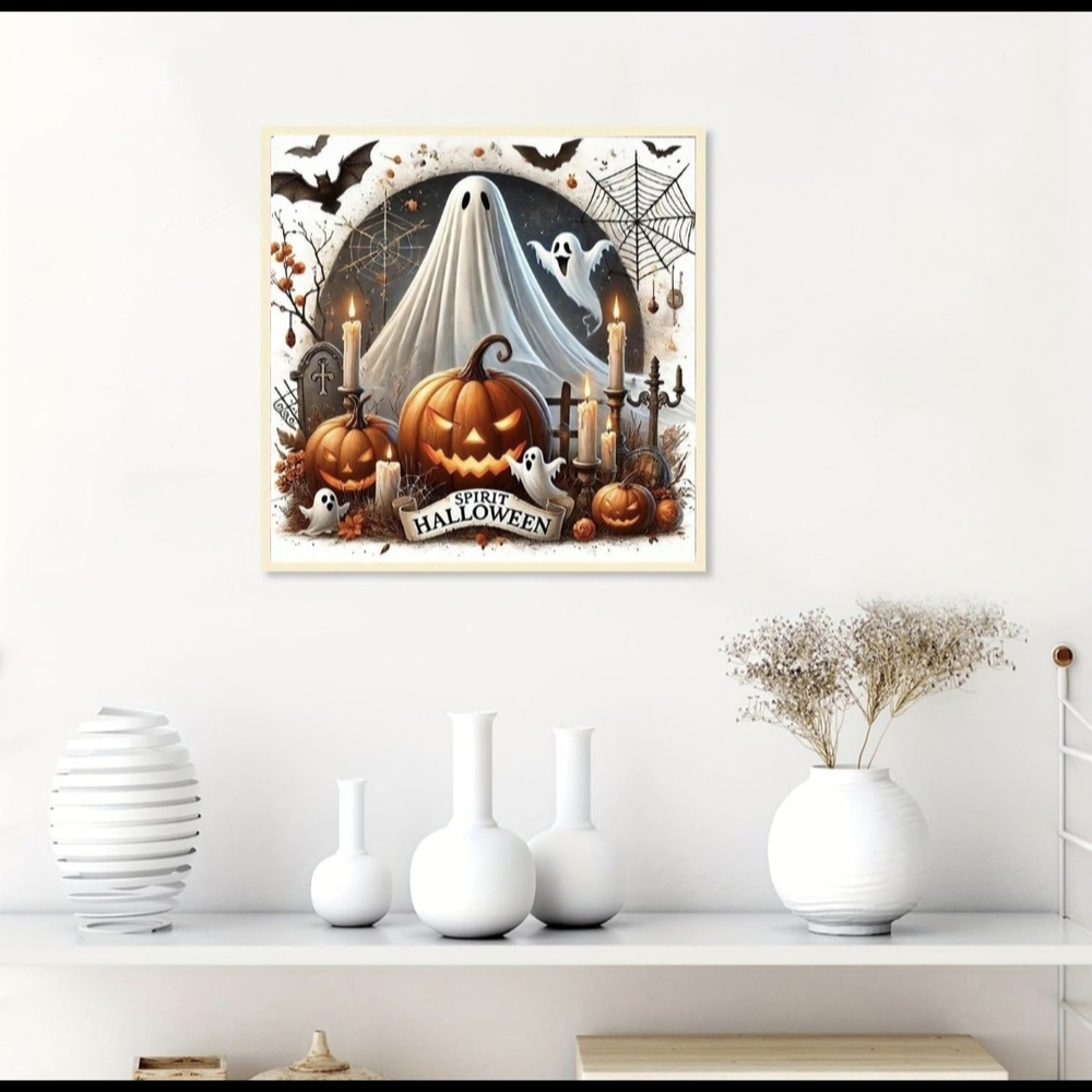 Spirits Of Halloween Ghosts Bats Jack-o-Lanterns 5D Diamond Painting Kit New - Picture 5 of 8